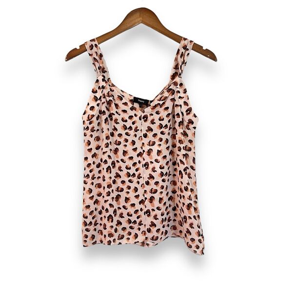 THEORY Womens Draped Leopard Silk Sleeveless Top Blouse Size P (XS) NWT $195 - Picture 2 of 9